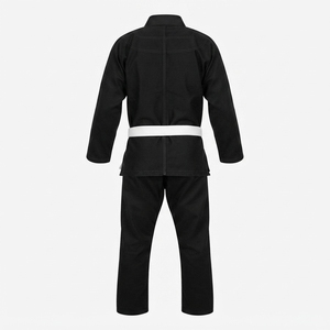 Kimono de lutte noir pour homme, coupe classique, 100% coton, durable, 220g, antibactérien, extensible, taille adulte - Product Image 2