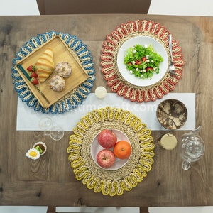 SET Set de table en jonc de mer unique pour le Ramadan et l'Aïd, tapis de table décoratif tissé à la main, napperon en jonc de mer tissé à la main pour le Ramadan - Product Image 5