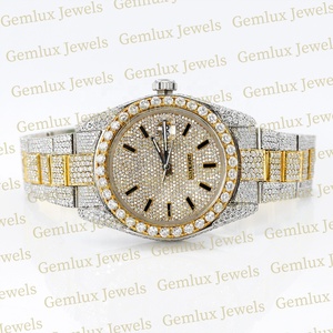 Nuevas llegadas dos tonos Iced Out D VVS Moissanite Diamond Pass Diamond Tester Auto Date Diamond Watch para hombres - Product Image 3