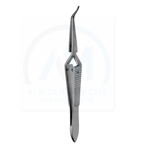Pince à capsules Castroviejo Al Mida Healthcare, instrument microscopique chirurgical ophtalmique en acier inoxydable, certifié CE Classe I - Product Image 1