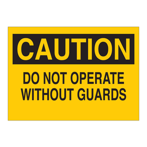 Panneau de signalisation de sécurité « Attention : Utilisation interdite sans protection » en aluminium triangulaire de 3,5 x 5 pouces pour machines - Product Image 3