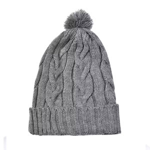 Bonnet tricoté gris pour homme, couleur unie, décontracté, chaud pour l'hiver, fait main en acrylique, 56-58CM - Product Image 6