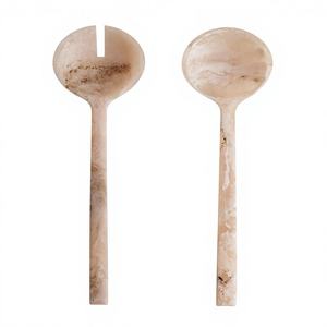 Cuchara y Tenedor de Resina de Lujo para Servir Ensaladas, Juego de Cubiertos Elegantes Hechos a Mano, con Mango Largo para Uso en Mesa - Product Image 1