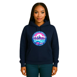 Women's Navy <b>Blue</b> Chapter Graphic Hoodie Casual Long Sleeve Pullover Everyday Streetwear Comfortable Lifestyle Clothing <b>Top</b> - Product Image 1