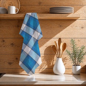 Paños de Cocina Personalizados con Diseño a Cuadros Teñidos con Hilo, 100% Algodón, Precio de Fábrica - Product Image 1