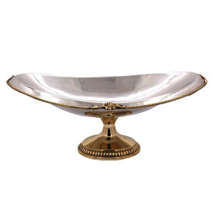 Recipientes de Lujo para Servir Alimentos, de Acero Inoxidable de Primera Calidad, con Parte Superior Ovalada Plateada y Brillante, Base Dorada - Product Image 1
