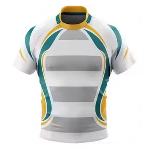 Ropa Deportiva al por Mayor, Camiseta de Rugby Unisex OEM de Alta Calidad, Impresión Digital Personalizada, Color Personalizado, Nombre del Equipo Personalizado, Logotipo Impreso Personalizado - Product Image 2