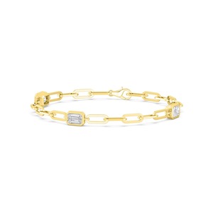 กำไลข้อมือแบบคลิปหนีบประดับเพชรทรงเหลี่ยมมรกต 2.14 กะรัต ทองคำขาว 14K - Product Image 5