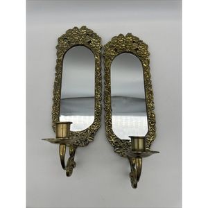 Applique murale de luxe de style baroque vénitien européen, luminaire décoratif haut de gamme avec miroir orné élaboré, en laiton élégant - Product Image 1
