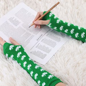 Green Clover Printed <b>Arm</b> <b>Sleeves</b> Unisex Adult Breathable Knitted <b>Sleeve</b> UV Protection <b>Compression</b> <b>Arm</b> <b>Sleeve</b> - Product Image 6