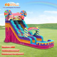Toboggan aquatique gonflable à double voie avec grande piscine, toboggan aquatique gonflable professionnel pour parc d'attractions extérieur