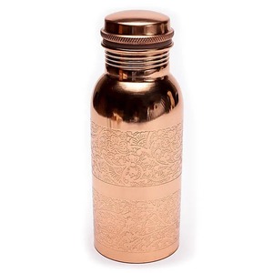 Radhe Enterprises Premium Quality New Design Eco-Friendly Copper Full Etching Classic Style Water <b>Bottle</b> 500ml Customized - Product Image 1