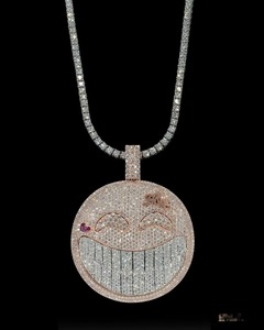 Men's 18K Solid Gold Moissanite Lips Pendant Hiphop <b>Iced</b> <b>Out</b> <b>Chain</b> Necklace Round Brilliant Cut Diamond Everyday Wear Pendant - Product Image 2