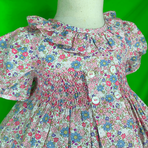 ชุดเดรสสม็อคผ้าฝ้ายนุ่ม พิมพ์ลายดอกไม้ โลโก้สั่งทำได้ ชุดเดรสเด็กผู้หญิงสไตล์เจ้าหญิง ไซส์ตั้งแต่ 3 เดือน ถึง 10 ปี เสื้อผ้าเด็กเวียดนาม - Product Image 2