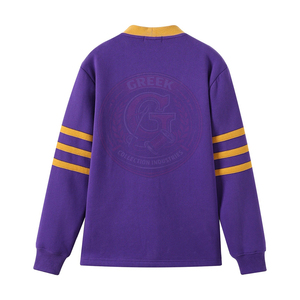 Fraternity Omega Purple Knitted <b>Cardigan</b> <b>Long</b> Sleeve Cotton V-neck Greek Embroidery OPP Letter Men's Sweater Full Sleeve - Product Image 2