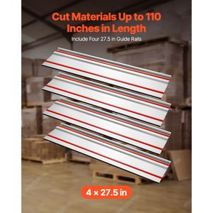 Kit de rails de guidage pour scie à onglet 110 cm avec 4 rails en aluminium extrudé et 3 connecteurs - Compatibilité avec rail de base - Product Image 3