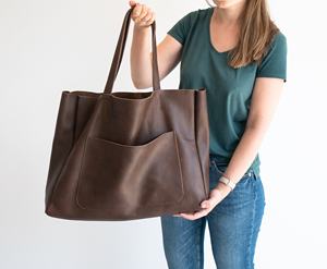 Women's Genuine Leather <b>Vintage</b> Waterproof <b>Tote</b> <b>Bag</b> Customizable Color & Logo High Quality LTB-0116 - Product Image 5