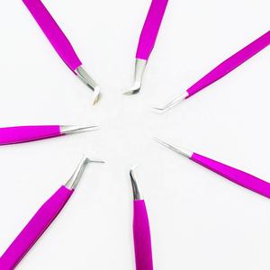 Pinzas de extensión de pestañas de acero inoxidable sólido profesional de alta calidad logotipo personalizado Rosa rojo mano puntiaguda cuidado Personal - Product Image 4