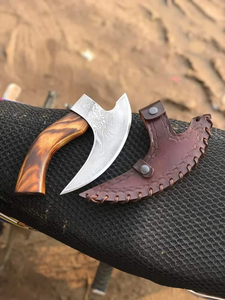 Cortador de Pizza Vikingo Hecho a Mano, Cuchillo para Pizza de Acero Inoxidable de Damasco con Mango de Madera de Palisandro, Estilo Valhalla, THEWIZ - Product Image 4