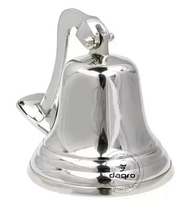 6 Inch Chrome Brass Ship Bell Nautical Wall Mounted Marine <b>Door</b> <b>Mirror</b> Finish Decorative Weather Resistant Outdoor Garden - Product Image 1