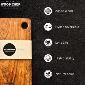 <b>WOOD</b> CHOP Rectangle Wooden Chopping Board 1.5cm Thick Anti-Slip Kitchen Cutting Block Single <b>Piece</b> Package - Product Image 6