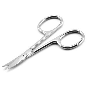 Tijeras de acero inoxidable al por mayor para cejas con cuchillas curvas, mango de cerámica, recortador de pestañas y peine removedor - Product Image 4