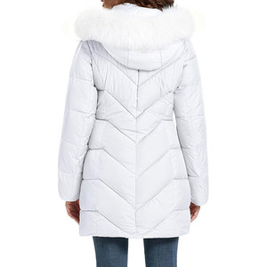 Manteaux d'hiver pour femmes, vestes en duvet mi-longues chaudes, vêtements d'extérieur avec capuche en fourrure amovible, élégantes, épaisses et isolées pour le froid - Product Image 4