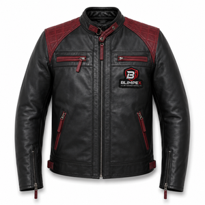 Veste en cuir de vachette sur mesure de haute qualité pour hommes, style streetwear, imperméable, pour l'hiver, teinte unie, fermeture éclair, OEM Blimpex - Product Image 1