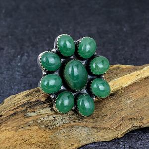 Anillo de Aventurina Verde Natural con Flor, Plata de Ley Artesanal, Joyería Bohemia con Piedras Preciosas, Regalo de Aniversario para Mujer - Product Image 3