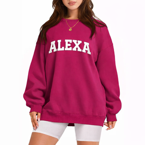 Sudadera para Mujer, Cuello Redondo, Oversize, Felpa de Algodón Suave, Cálida y Cómoda, Ropa Casual de Invierno para Uso Diario - Product Image 1