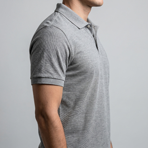 Polo Personalizado para Hombre, Color Gris Jaspeado, Algodón Piqué, Transpirable, Corte Ajustado, Manga Corta, para Golf, Verano - Product Image 3