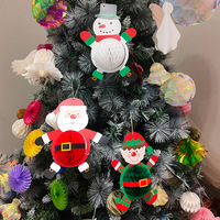 Juego de Regalo Navideño Hecho a Mano de Alta Calidad, Idea Popular para Fiestas, CE-8P069, Decoración Colgante con Forma de Duende de Papel de Seda
