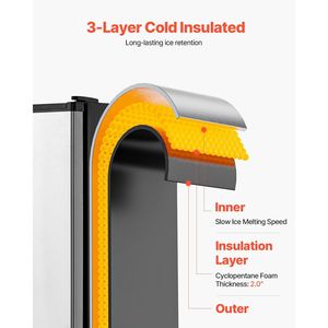 Macchina per il ghiaccio da incasso in acciaio inox con capacità di 15 libbre/giorno, porta reversibile, unità autoportante sottopiano - Product Image 4