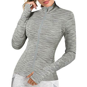 Chaqueta de yoga premium para mujer con cremallera, de secado rápido, tela elástica, corte ajustado, para entrenamiento, pilates, correr, ejercicio y deportes al aire libre. - Product Image 1