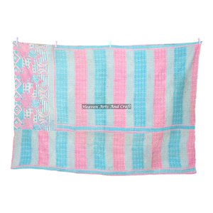 Vintage Indian Super Fine Kantha Quilt Reversible Handmade Cotton Blanket Throw Bedspread Indian Reversible Hand Stitched Heavy - Product Image 5