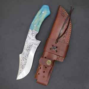 Cuchillo de Caza Profesional de Alta Calidad Personalizable con Hoja de Acero D2, Grabado a Mano, para Supervivencia Industrial y al Aire Libre, con Funda - Product Image 5