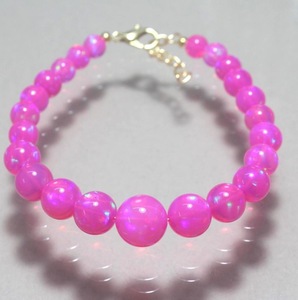 <b>Pink</b> Opal Natural Stone Beads Opal Balls 6-9mm Size 8 Inches/16Inches Long Strand Super Fine Quality Jewelry Making Rajasthan - Product Image 1