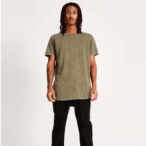 Camiseta Casual de Manga Corta para Hombre, Color Verde Oliva Sólido, Cuello Redondo, Corte Regular, 100% Algodón Jersey, Lavado Ácido, Ecológica - Product Image 4