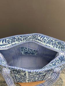 Cotton Hand Block Printed Quilted Tote <b>Bags</b> Traditional <b>Indian</b> Tote <b>Bags</b> Handcrafted Tote <b>Bags</b> with Hand Block Prints Tote <b>Bag</b> - Product Image 4