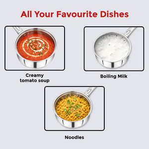 Try Ply <b>Induction</b> Base Stainless Steel Sauce Pan with Glass Lid Compatible with <b>Induction</b> Gas Stove Multipurpose Cooking - Product Image 5