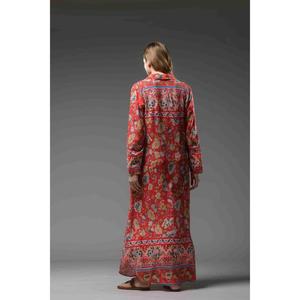 เดรสยาวพิมพ์ลายดอกไม้สไตล์โกธิคสำหรับผู้หญิง  ชุดเดรสทรงหลวมแบบไม่มีแขน  ติดกระดุม  ลำลองสไตล์โบฮีเมียน  เหมาะสำหรับฤดูใบไม้ร่วง - Product Image 5