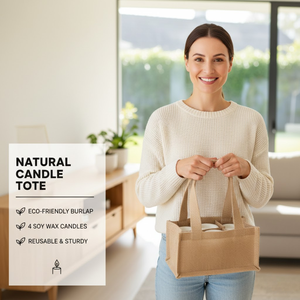 Sac fourre-tout en toile de jute à 2 compartiments avec poignées en canne et fentes transparentes |   Sac cadeau promotionnel doublé de PE avec impression de logo - Product Image 2