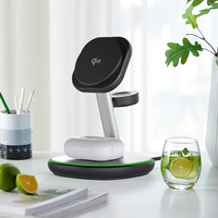 Pengisi Daya Nirkabel Cepat 3 in 1 Magnetik PD 3.0 5V/2A 10W/15W dengan Proteksi OTP untuk Smart Watch, Earphone, dan Type-C (Laris Terjual)