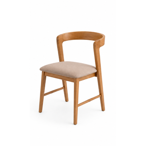 Ensemble de table à manger ronde en teck Japandi ARTERRA Premium avec fauteuils rembourrés modernes pour appartement - Product Image 3