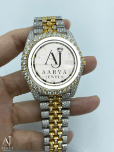 AARVA JEWELS หรูหรา มิโยตะ ไดมอนด์สแตนเลสสตีลทรงกลม 38 มม. อนาล็อกควอตซ์ 20 มม. สายนาฬิกาแฟชั่นสำหรับทุกเพศ - Product Image 1