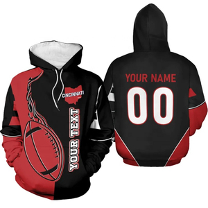2026 New Winter Fashion American Football Trend Hoodie Customized 100% Cotton Fleece Sports Pullover Hoodie For Unisex - Product Image 4