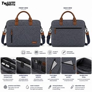 Custom Wool Felt Laptop Sleeve Protective Zipper Closure Carrying Case Soft Padded <b>Computer</b> Cover OEM ODM Manufacturer - Product Image 4