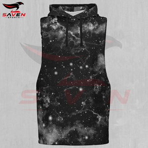 Sweat à capuche pour homme avec imprimé galaxie cosmique, noir, respirant, doux au toucher, sans manches, avec design personnalisé, service OEM ODM de la plus haute qualité 2026 - Product Image 4