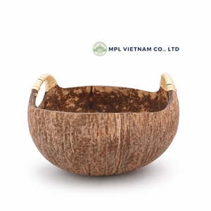 Tazón de Coco Vintage Hecho a Mano con Asas, Tazón para Servir Fruta de Madera Natural, Resistente al Calor, Ecológico, para Uso Doméstico - Product Image 3