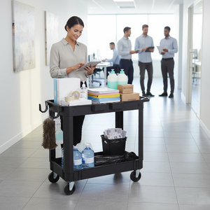 500lb Load Utility Service <b>Cart</b> 32 inch Waterproof Easy Assemble Portable Plastic <b>Tool</b> Trolley <b>for</b> Garage Workshop GAPGAR001 - Product Image 4